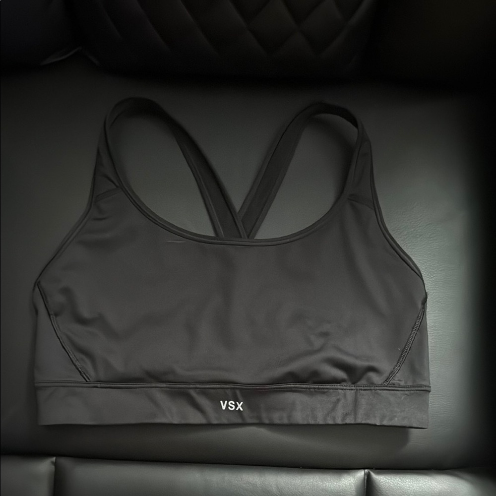 VSX Black Racerback Sports Bra with Moisture-Wicking Fabric